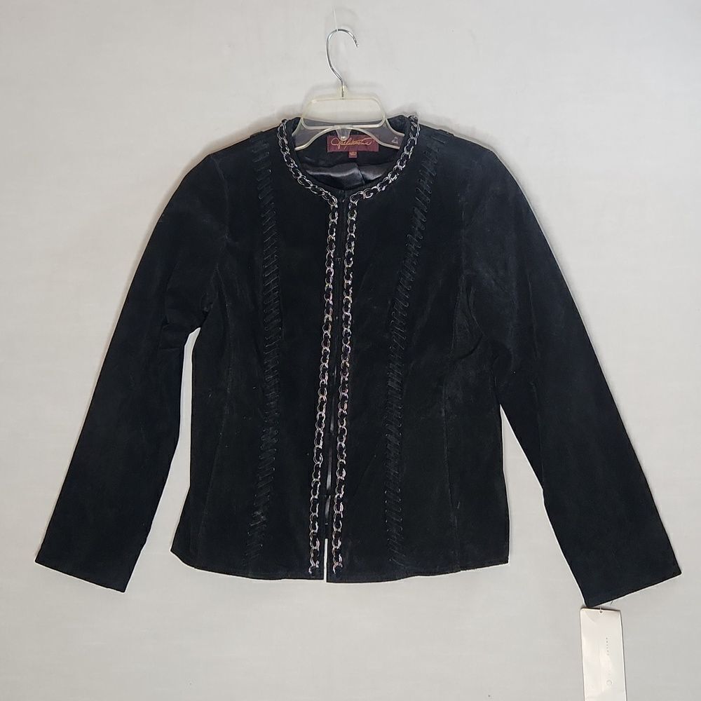 Hal Rubenstein Black Suede leather Blazer Jacket